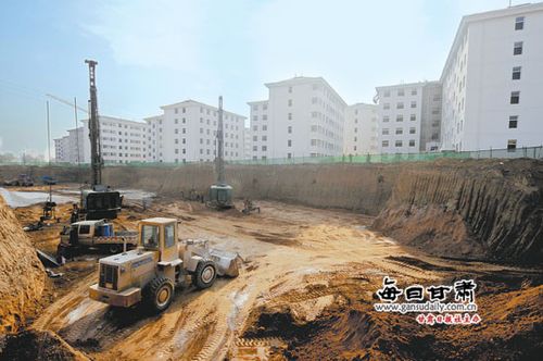 崆峒区廉租房建设工程正在紧张施工